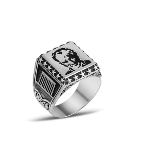 Mustafa Kemal Atatürk İmzalı Anıtkabir Simgeli Taşsız Erkek Yüzük