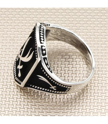 Hz Ali Zülfikar Kılıç Yan Kılıç Sade Taşsız Gümüş Erkek Yüzük a1024