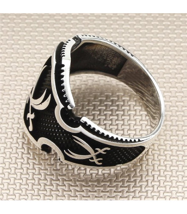 Zırh Model Zülfikar Kılıç Simgeli Yan Zülfikar Taşsız Gümüş Erkek Yüzük a1030