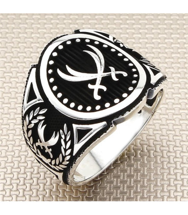 Zülfikar Kılıç Oval Kasa Taşsız Gümüş Erkek Yüzük a1034