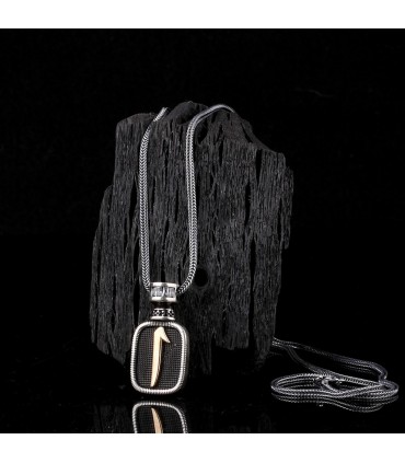 Elif Harfli Zirkon Taşlı Gümüş Erkek Kolye