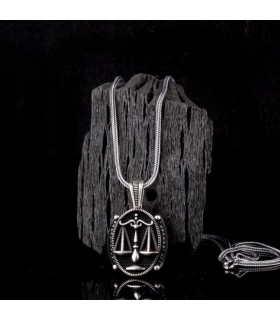 adalet terazili gümüş erkek kolye