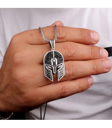 Mina Silver miğfer figürlü kolye