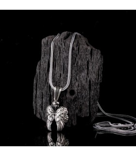 Kartal Kanatları Önde Gümüş Kolye Mina Silver