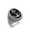 Mina Silver 925 Ayar Çapa Motifli Erkek Gümüş Yüzük