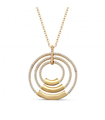 Kişiye Özel Üçlü Yuvarlak İsimli 925 Ayar Taşlı Aile Kolye