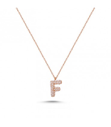 F Harfli Bayan Kolye  925 Ayar Gümüş