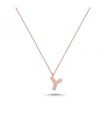 Y Harfli Bayan Kolye  925 Ayar Gümüş