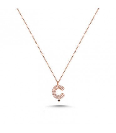 Ç Harfli Bayan Kolye  925 Ayar Gümüş