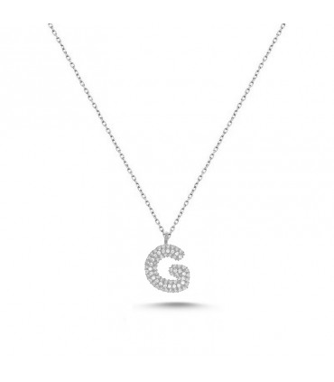 G Harfli Bayan Kolye  925 Ayar Gümüş