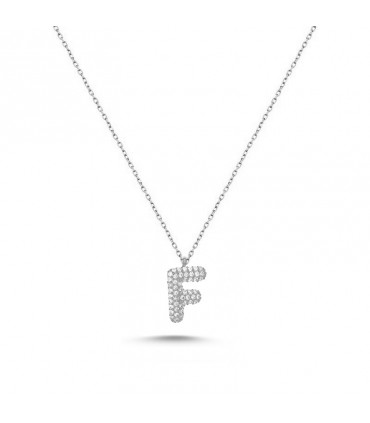 F Harfli Bayan Kolye  925 Ayar Gümüş