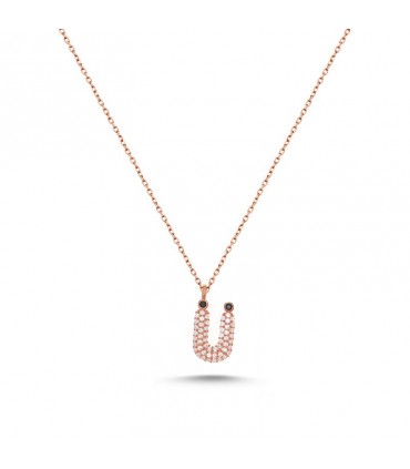 Ü Harfli Bayan Kolye  925 Ayar Gümüş