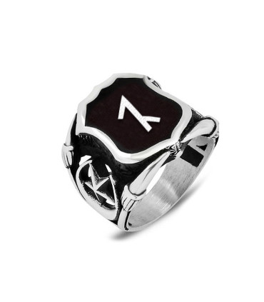 Avşar (Afşar) Boyu Taşsız Mineli Oğuz Boyu Erkek Gümüş Yüzük